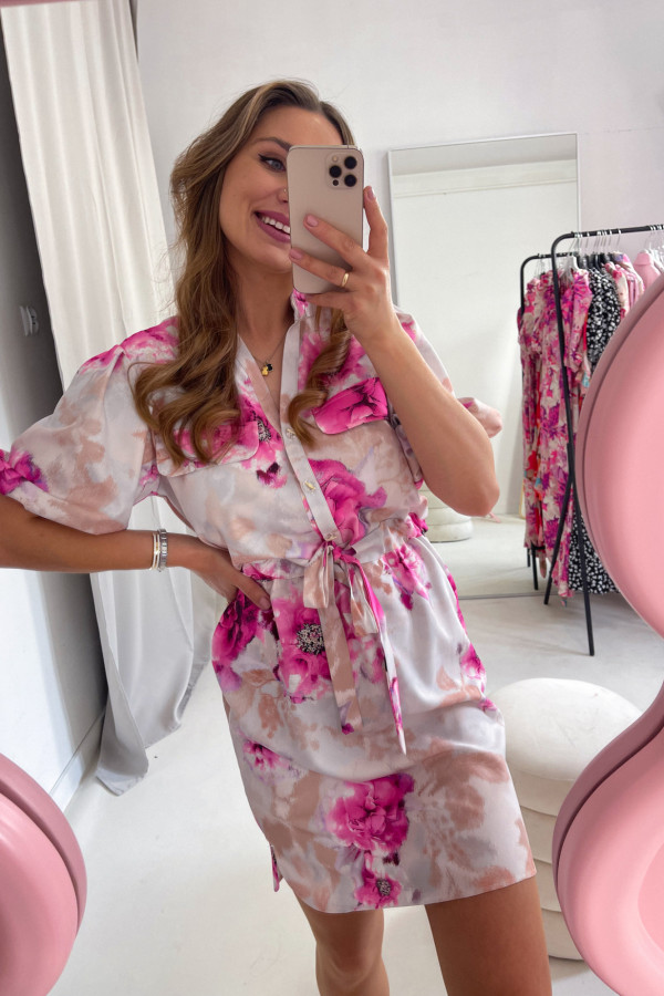 SUKIENKA NADIA RÓŻOWE KWIATY 1