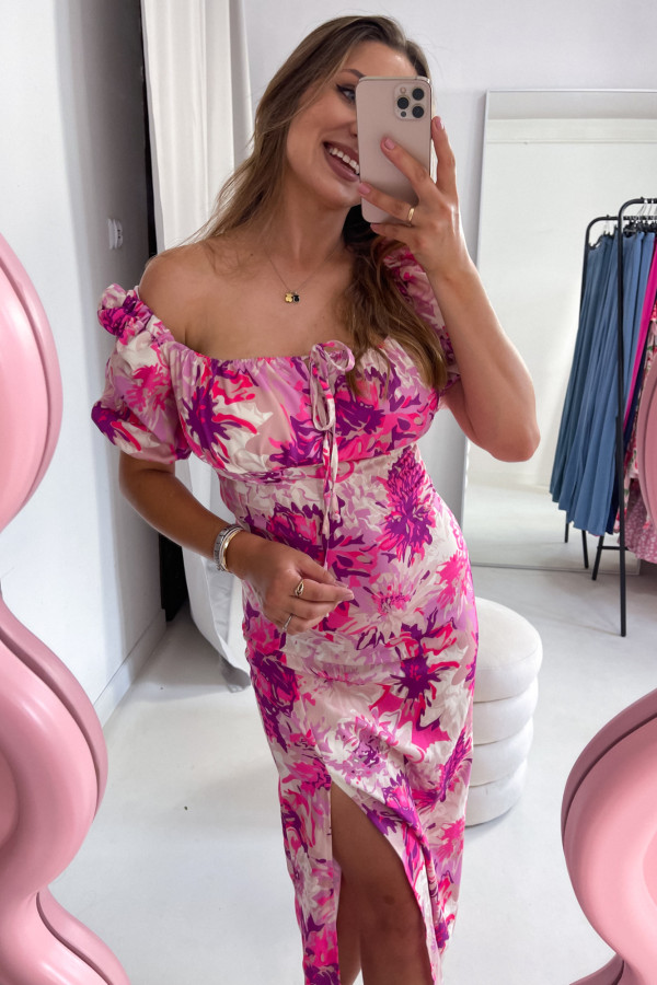 SUKIENKA PARADISE RÓŻOWE KWIATY 3