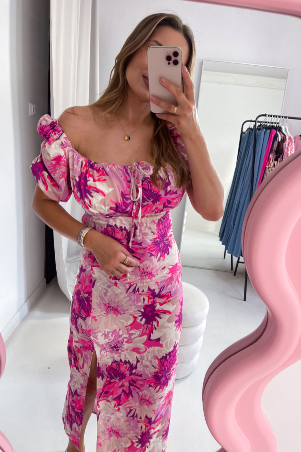 SUKIENKA PARADISE RÓŻOWE KWIATY 6
