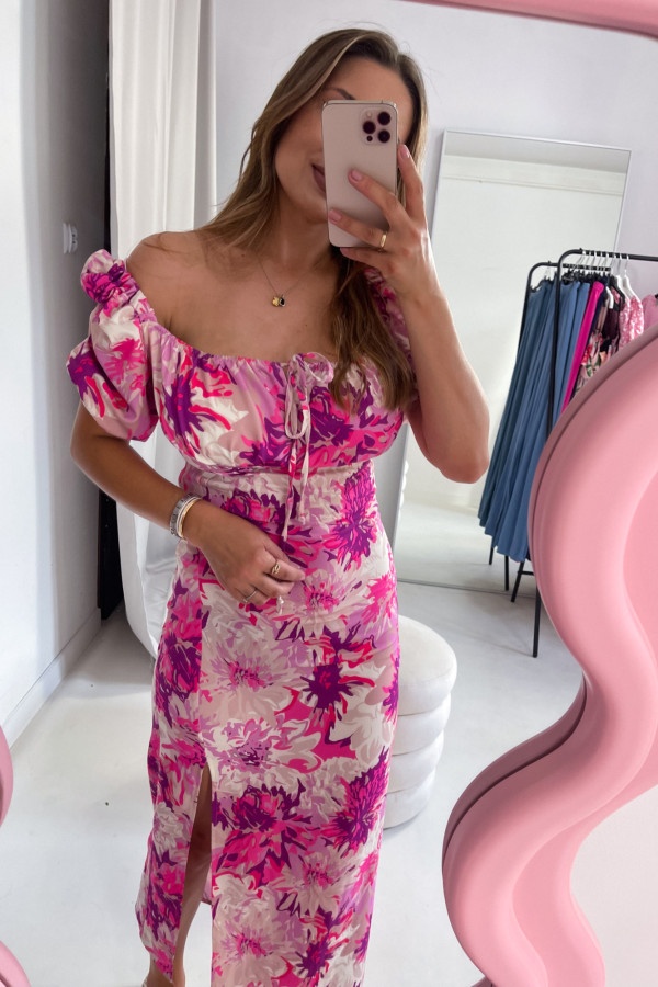 SUKIENKA PARADISE RÓŻOWE KWIATY 8
